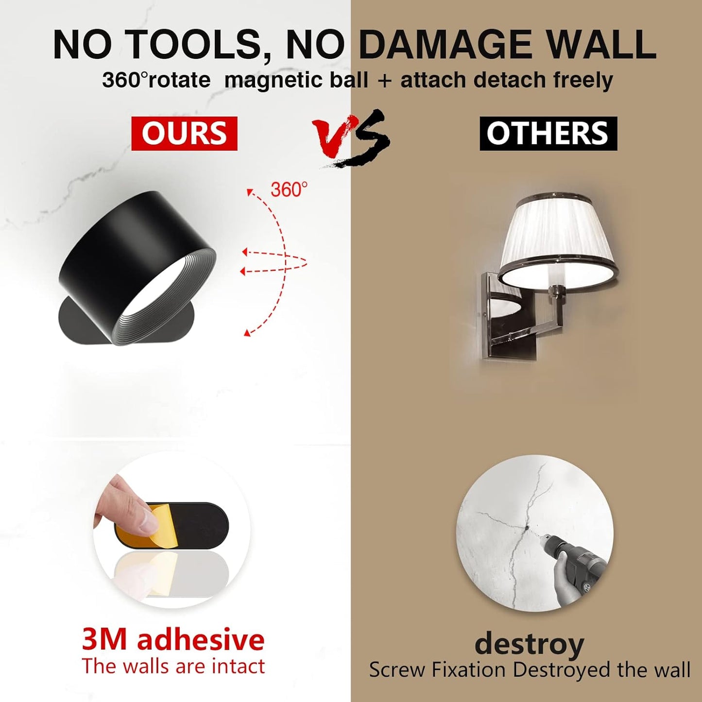 LED Sconces Wall Mounted Lamp with remote