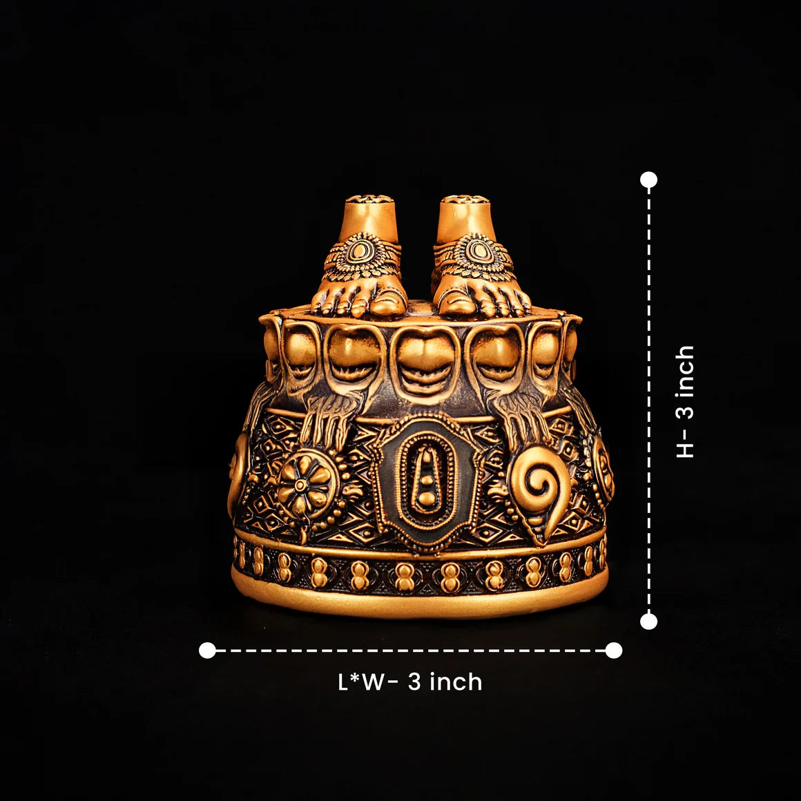 Shri Balaji Charan Paduka 24K Antique Gold Finish