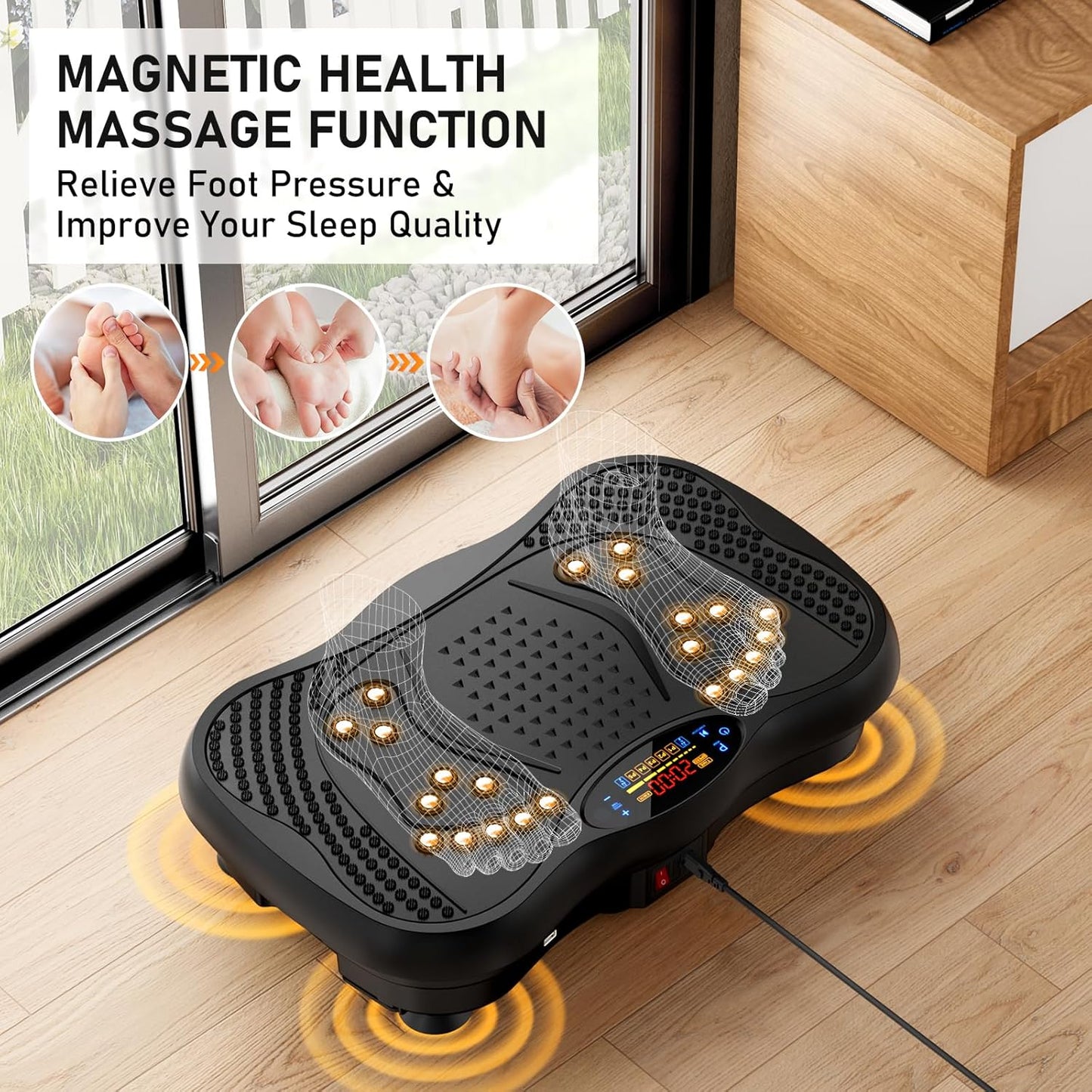 Lymphatic Vibrating Platform With Stretch Bands
