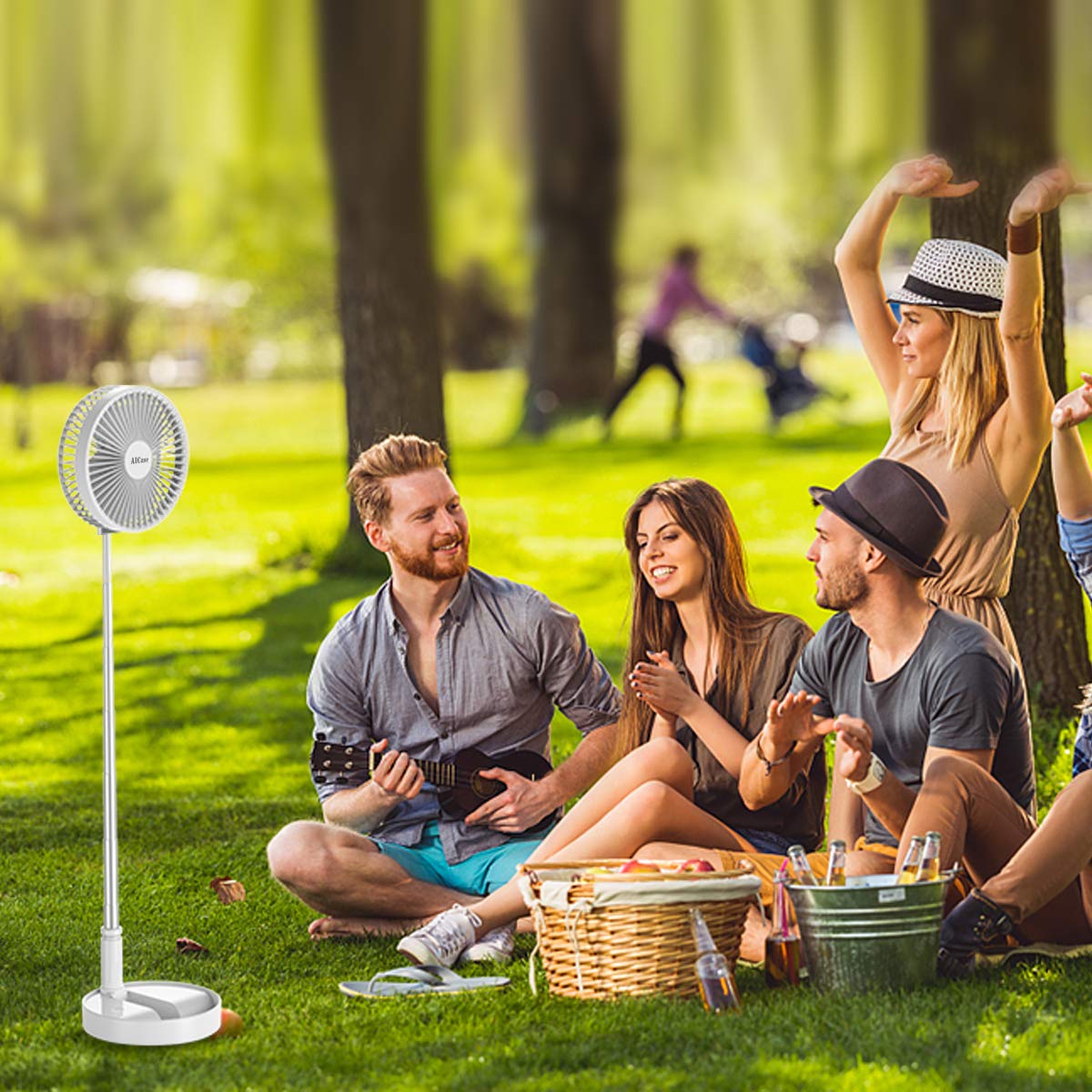 Folding Portable Retractable Floor Fan USB