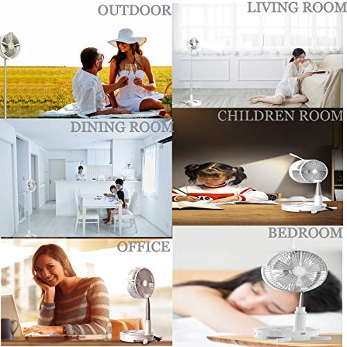 Folding Portable Retractable Floor Fan USB With Remote