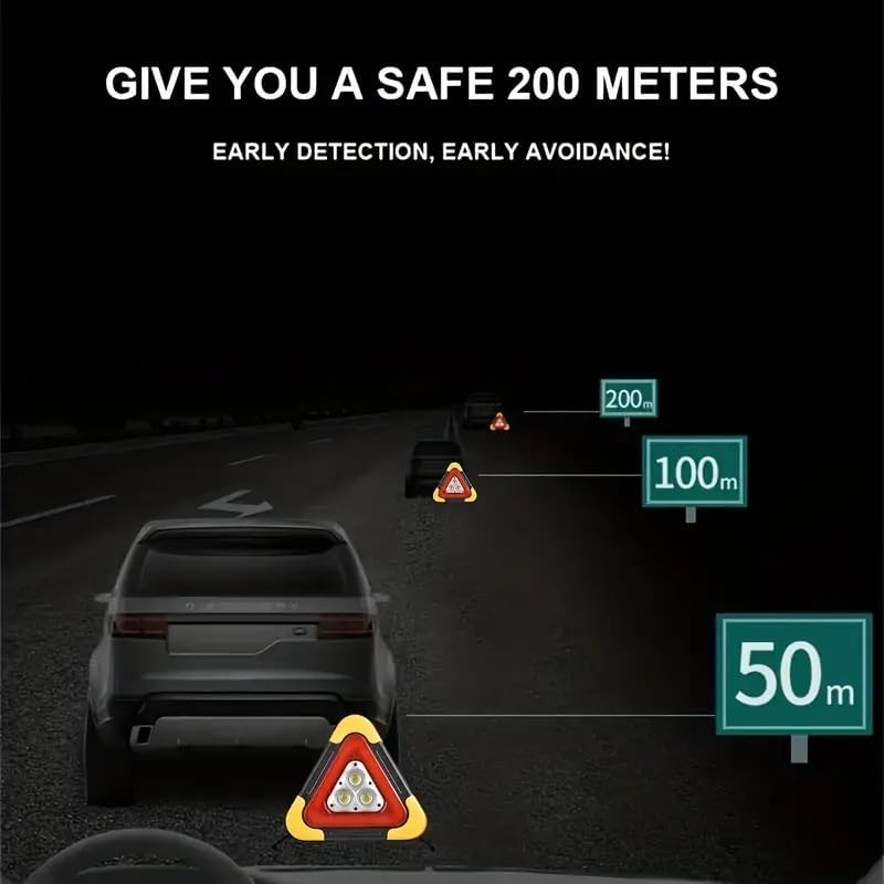 Solar LED Emergency Triangle – Safety Light for Vehicles