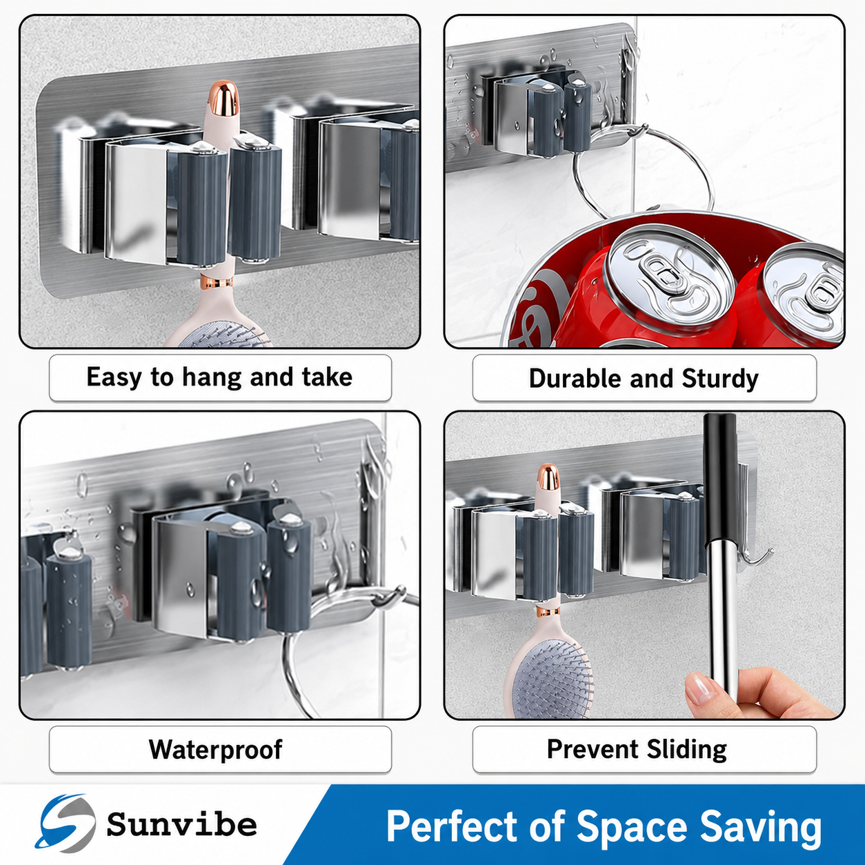 Wall Mounted Mop Organizer