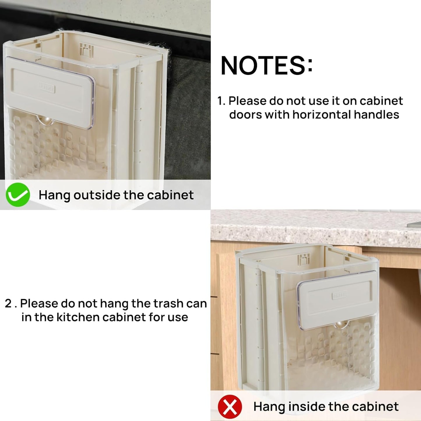 Takenick Hanging Folding Garbage Bin (Toilet Kitchen Bathroom Office)