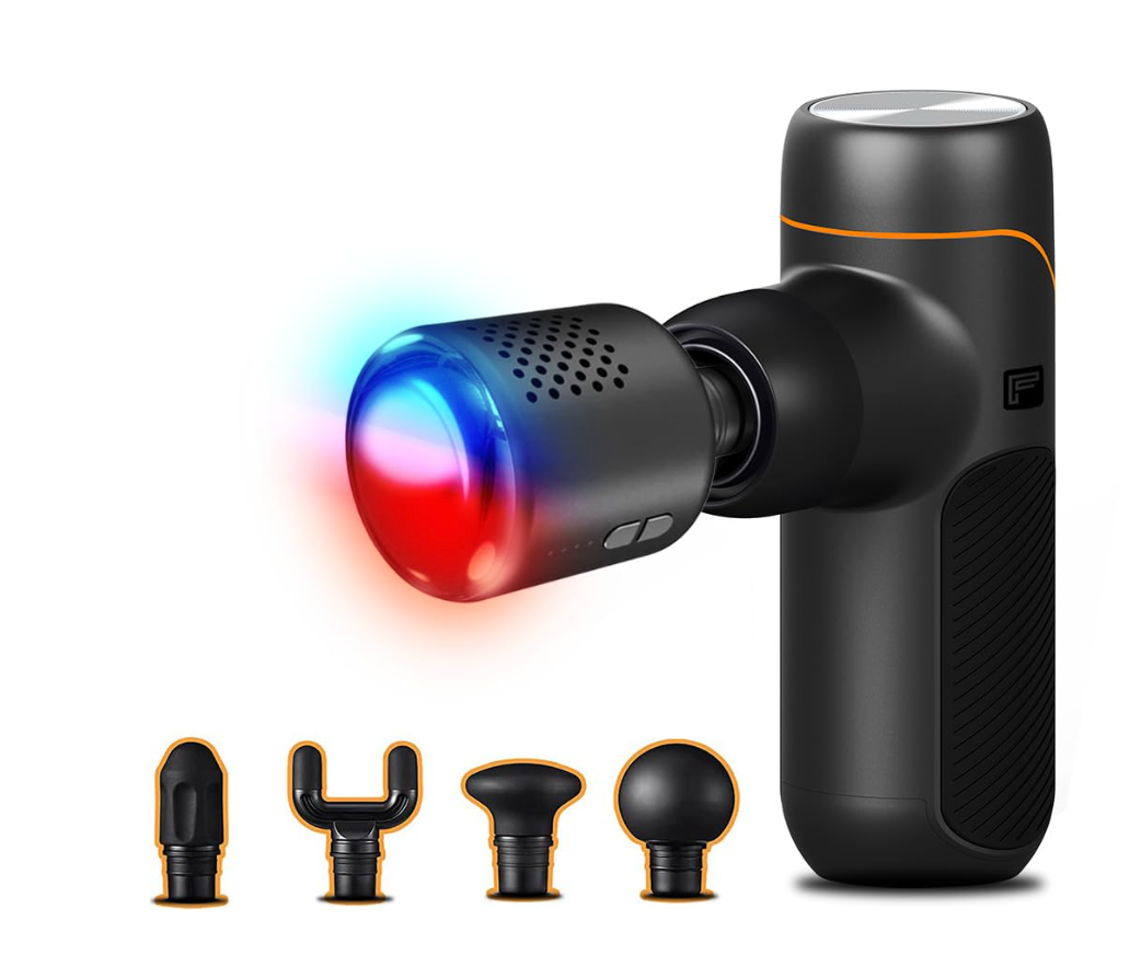 4-Rechargeable Heated Massager Gun Head with Hot and Cold Mode
