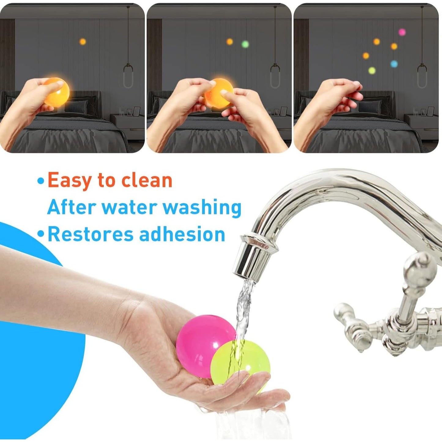 Reusable Glow Sticky 4 Balls
