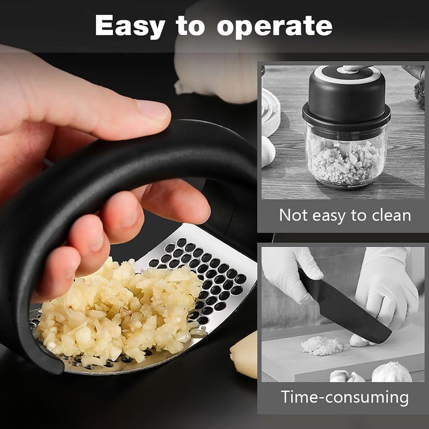 Easy Stainless Steel Garlic Crusher