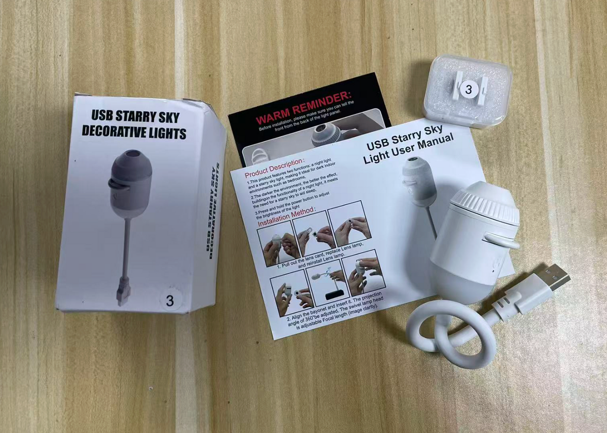 2 In 1 Mini Galaxy Projector (3 Films Included)