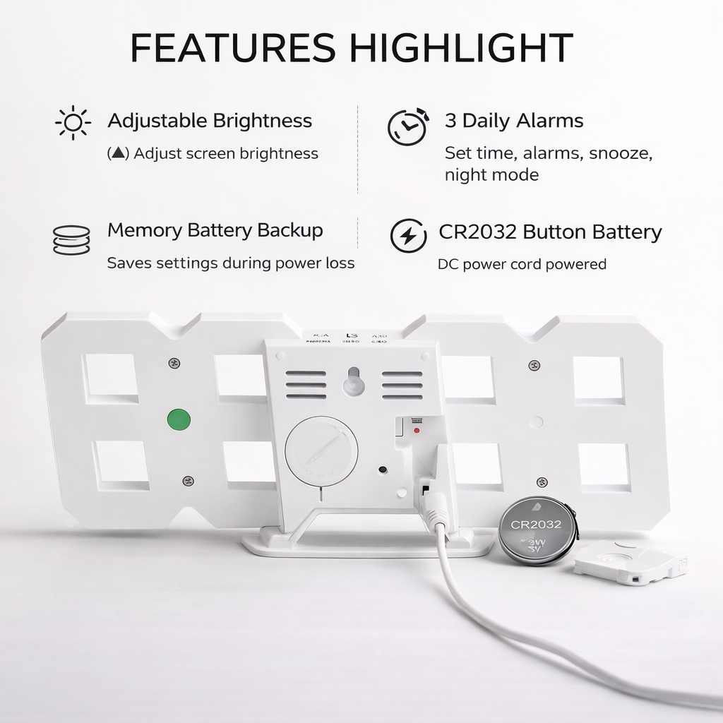 3D Digital Luminous Alarm Clock With Remote
