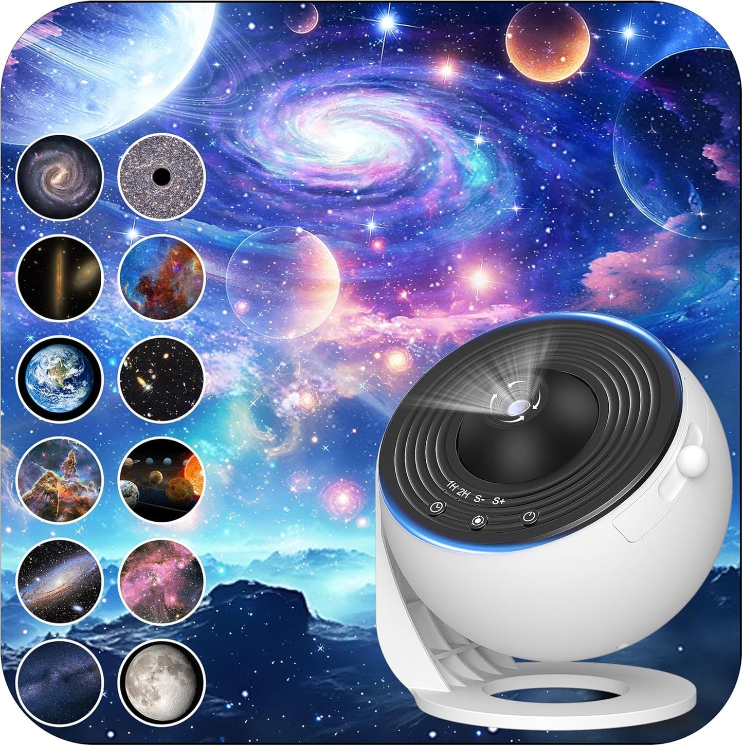 Galaxy Night Light Projector – 13 Film Modes with 360° Rotation