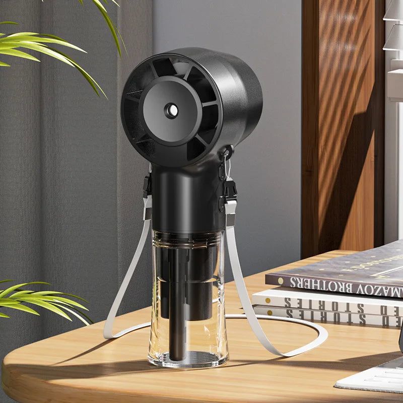 Misting Handheld Fan With Neck-String