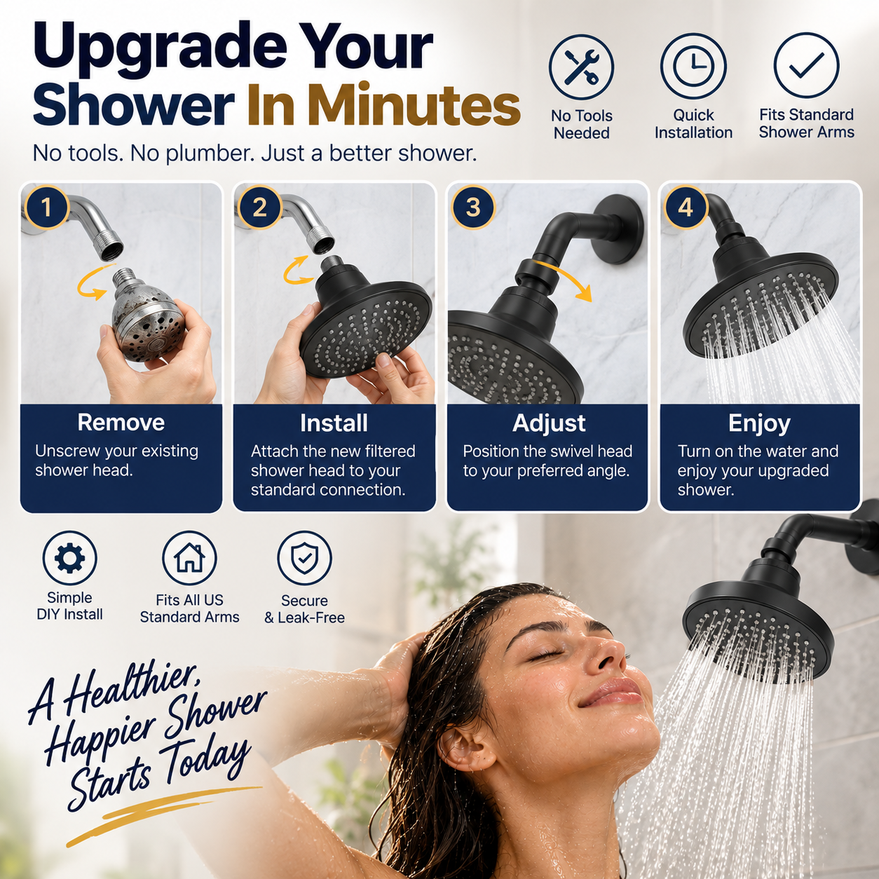 High Pressure Shower Head With Filter