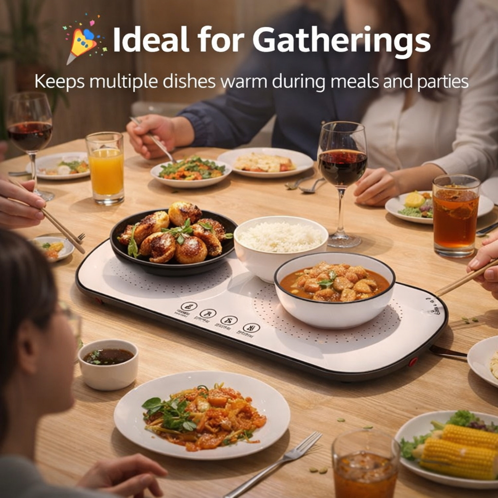 Multifunctional Electric Food Heating Glass Tray