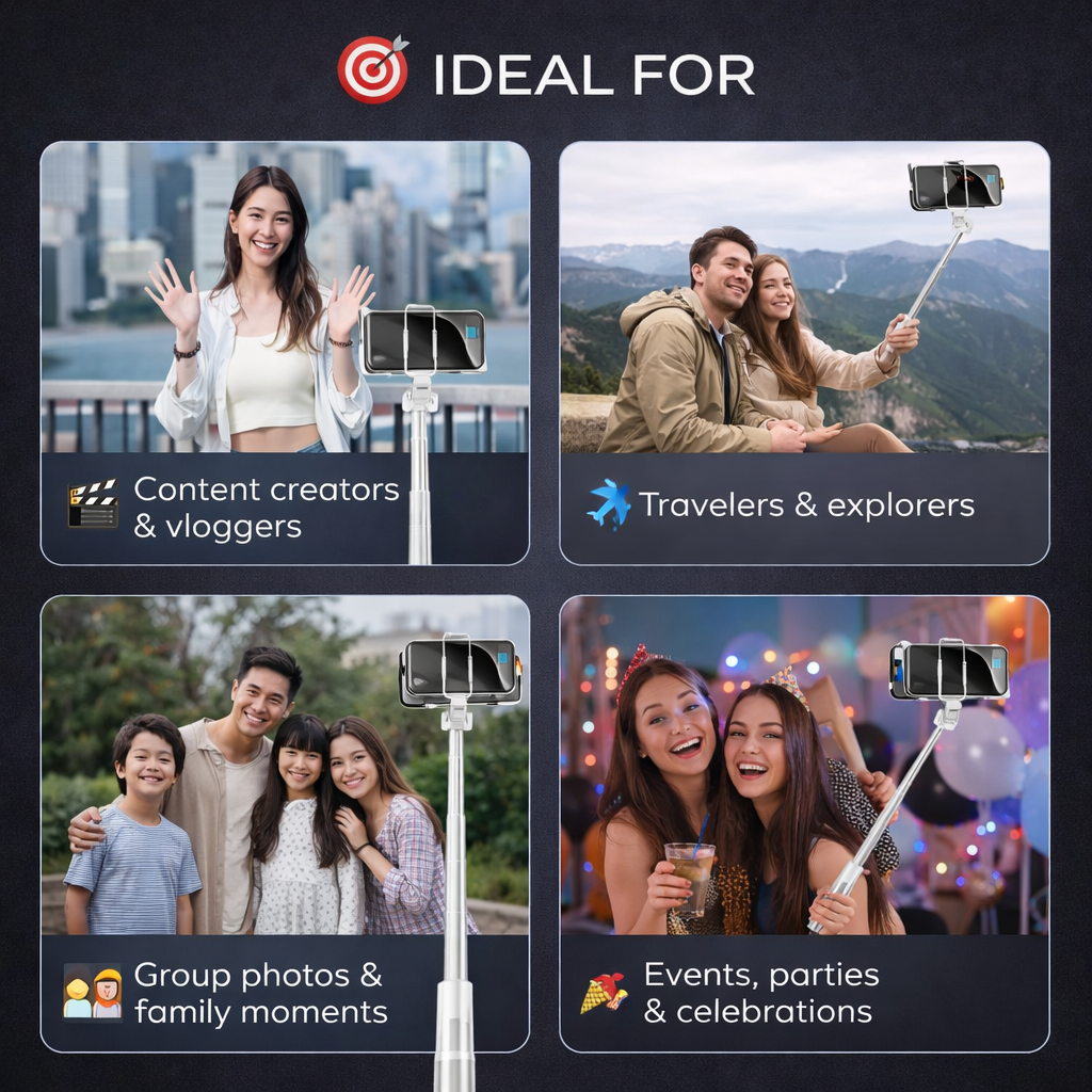 Auto Pop-Open Selfie Stick Tripod Pro