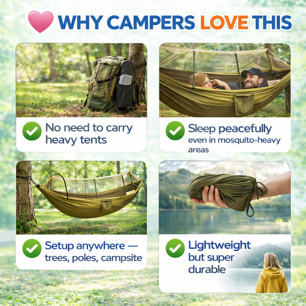 Camping Hammock With Mosquito Net