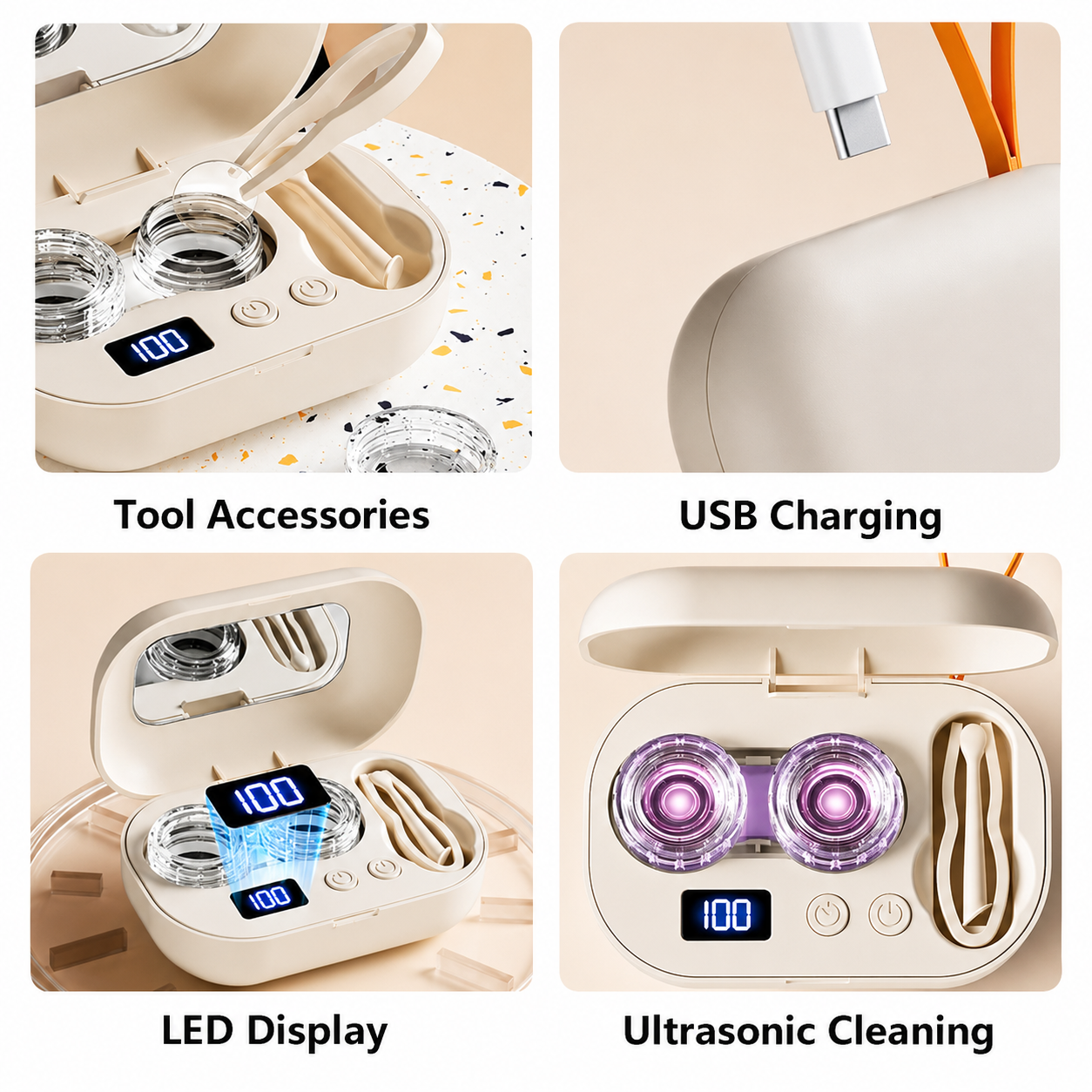 Automatic Ultrasonic Contact Lens Cleaner