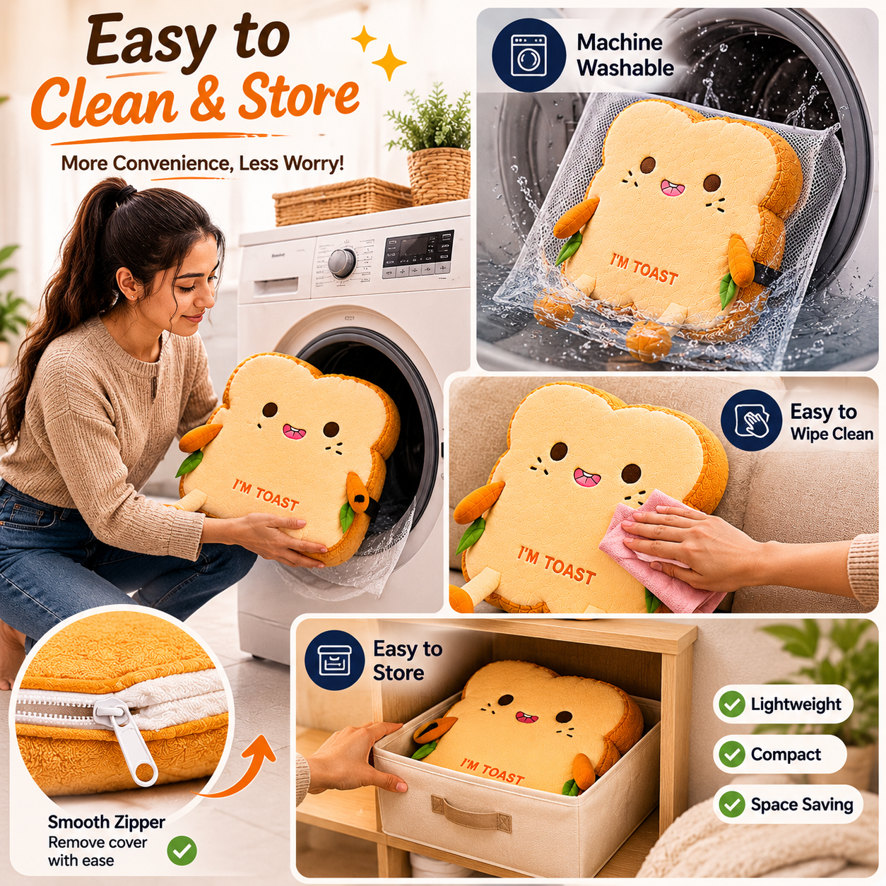 Toast Lumbar Support Cushion (Car & Office)