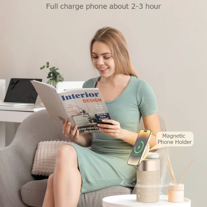 4-in-1 Bluetooth Speaker & Wireless Charger With Night Light