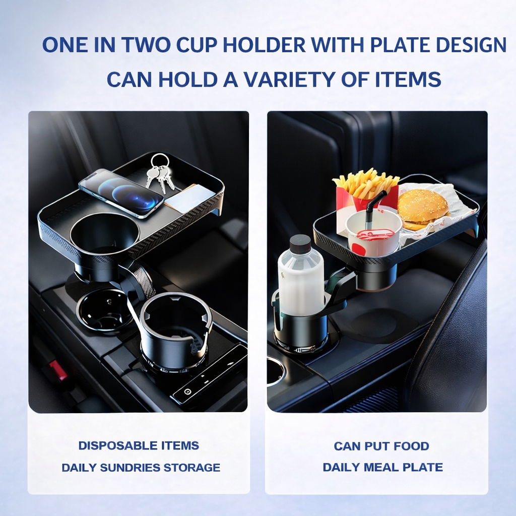 360° Rotatable Car Cup Holder Expander Tray