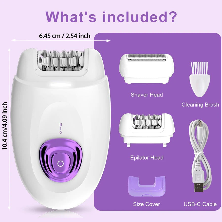 2-in-1 Rechargeable Body Epilator and Shaver With LED light