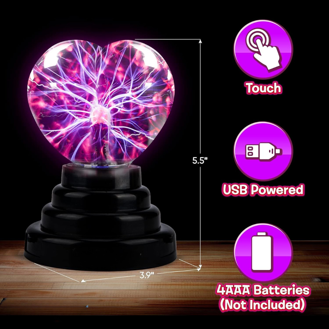 Heart Shaped Plasma Light - Touch Activated