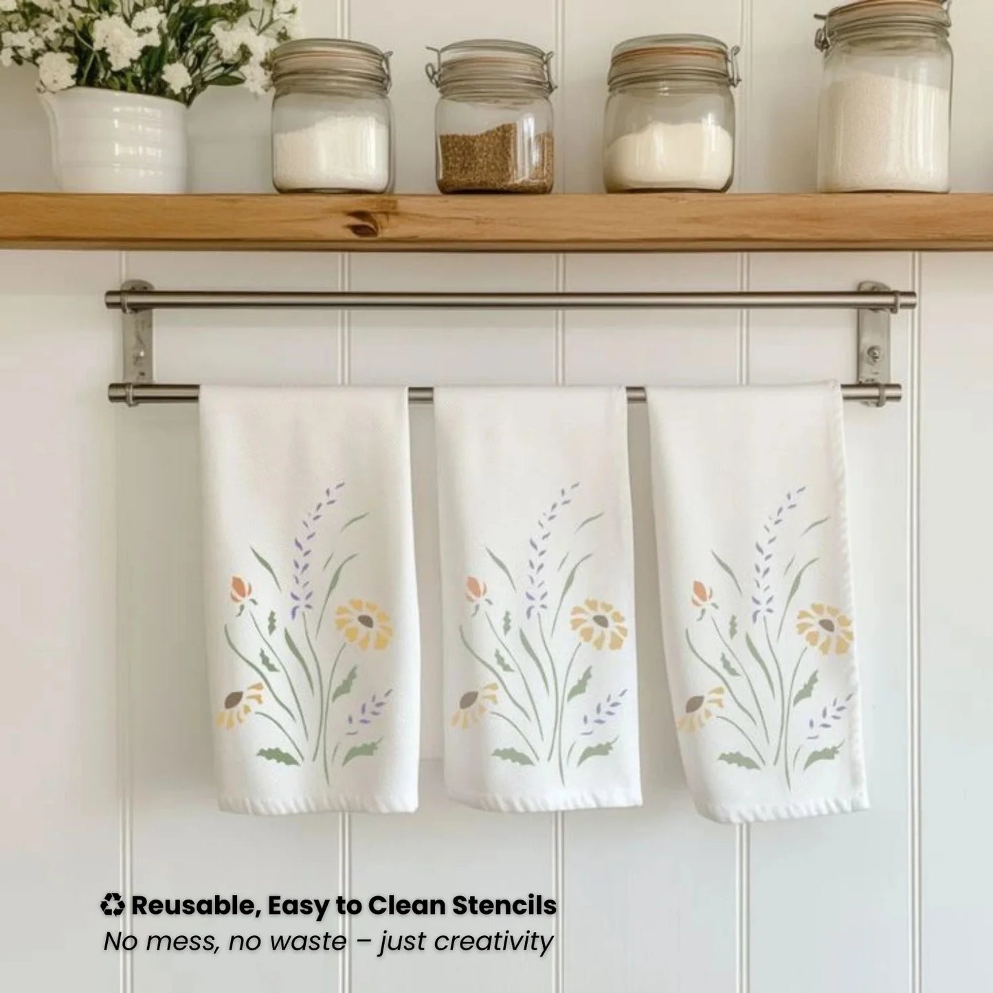 24-Piece Wildflower Stencil Set
