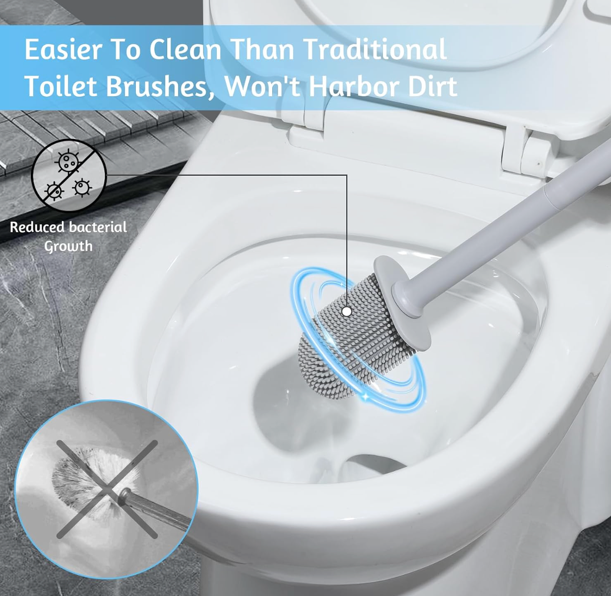 Silicone Toilet Brush with Holder