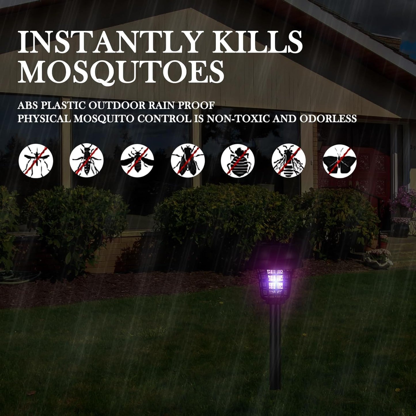 Solar Bug Zapper Waterproof Mosquito Killer Light