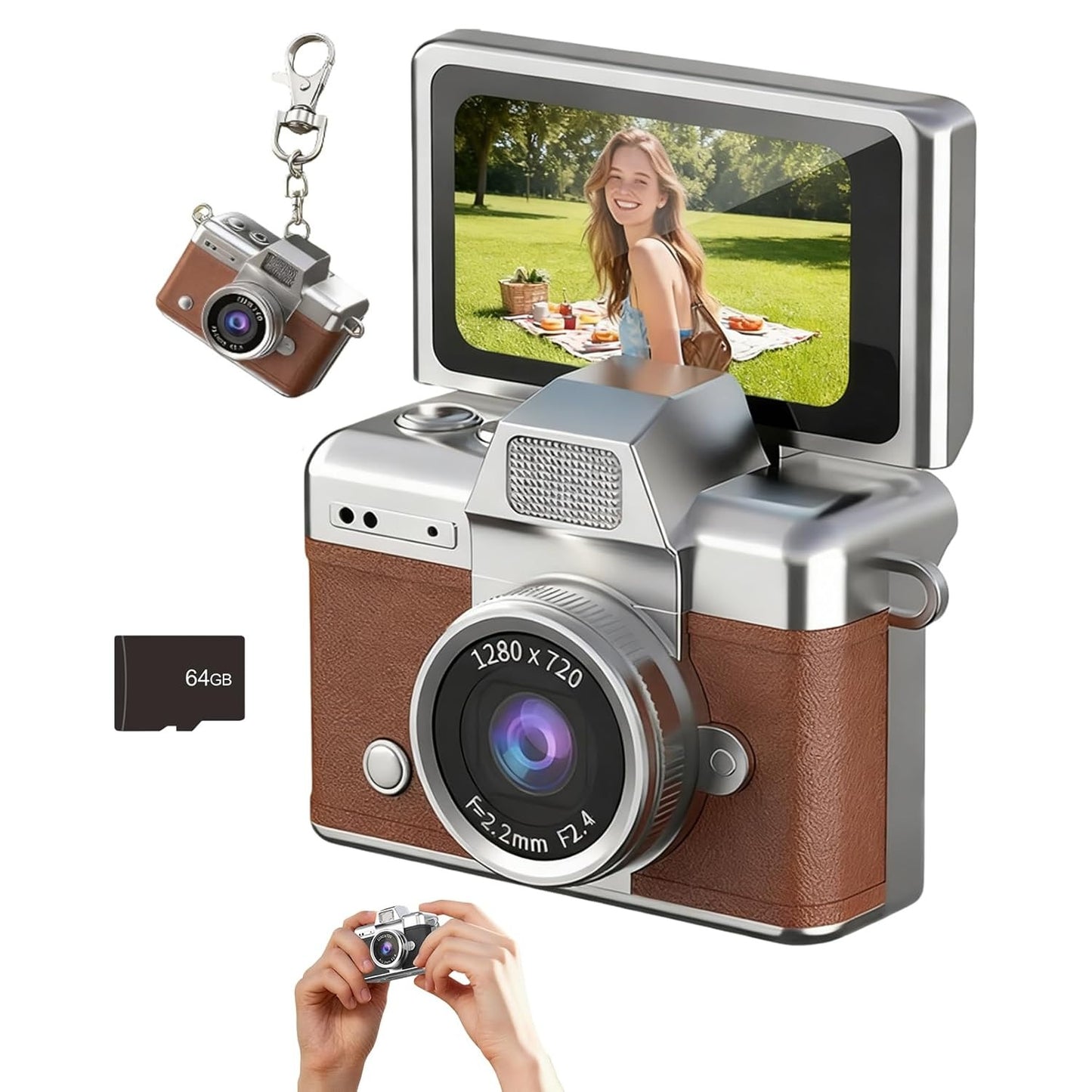 Mini Retro Thumb Camera With Flip Screen
