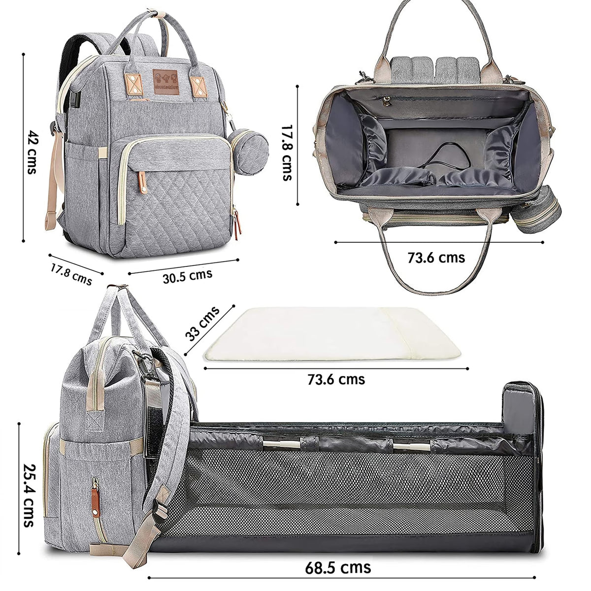 Multi Functional Baby Diaper Changing Station Bag