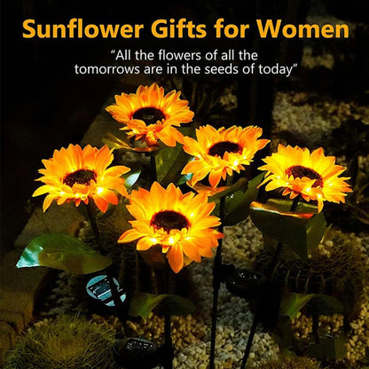 Waterproof Solar Sunflower Garden Lights (Pack Of 2)