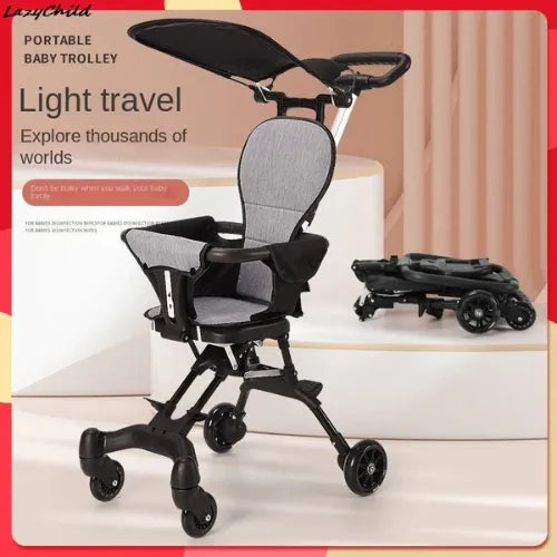 Lightweight Foldable Baby Stroller – Compact, Travel-Friendly, with Recline & Large Storage