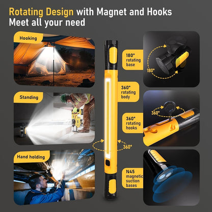 Multifunctional Magnetic Flashlight Rod With Powerbank