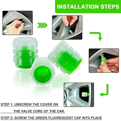 GlowRide™ Luminous Tyre Valve Caps (Set of 4)
