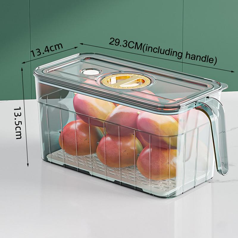 Clear Fridge Storage Box With Drain Tray