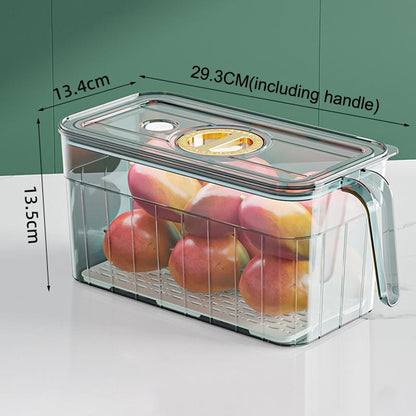 Clear Fridge Storage Box With Drain Tray