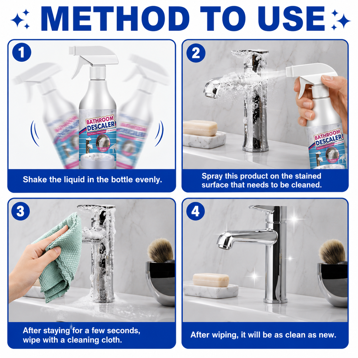 Instant Bathroom Stain & Limescale ,Tap Cleaner(500 ML)