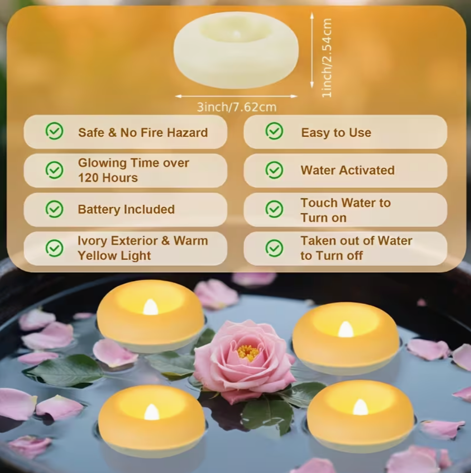 Floating LED Electronic Candle Light (Pack of 6)