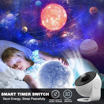 Galaxy Night Light Projector – 13 Film Modes with 360° Rotation