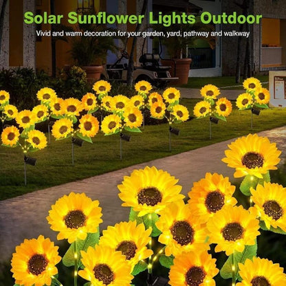 Waterproof Solar Sunflower Garden Lights (Pack Of 2)