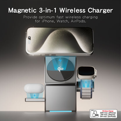 ChargeX 3-in-1 Auto Rotating Wireless Charger