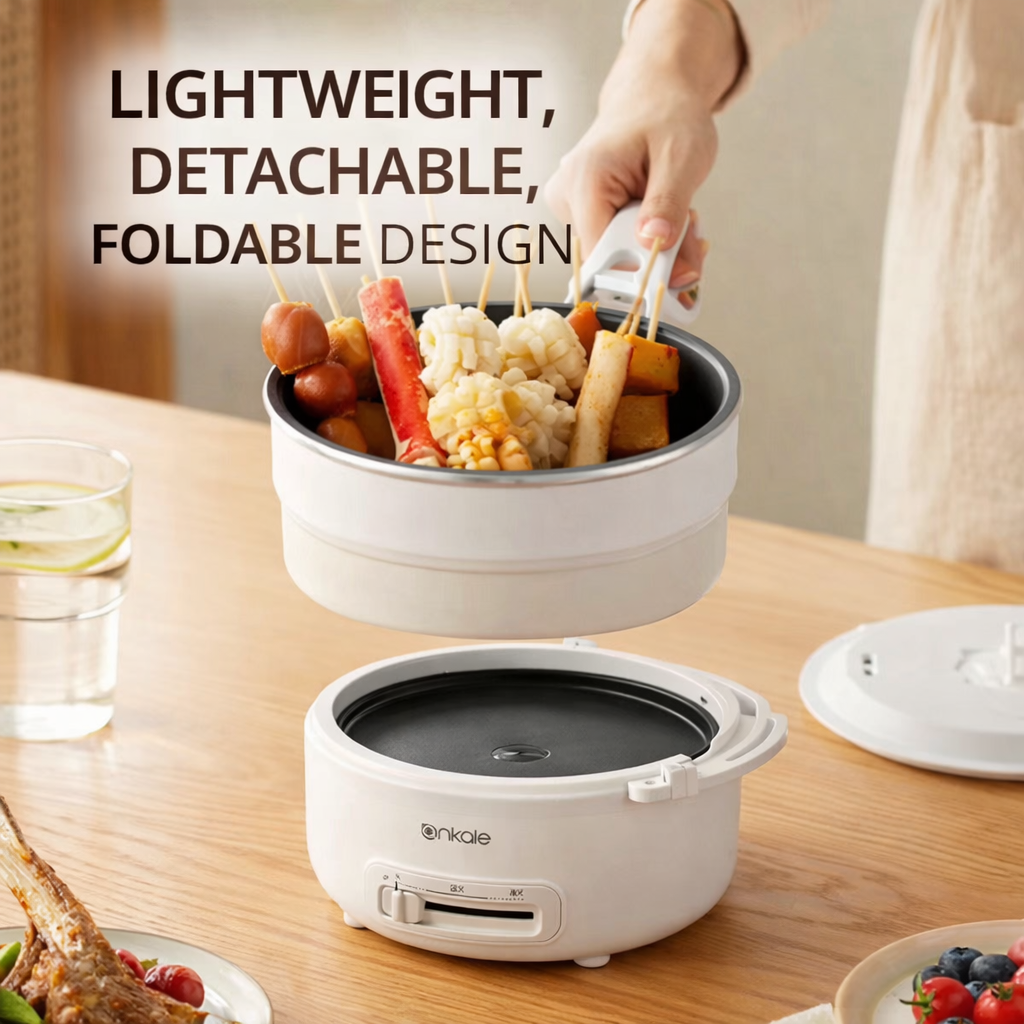 Portable Electric Cooking Pot with Foldable Handle(2L)
