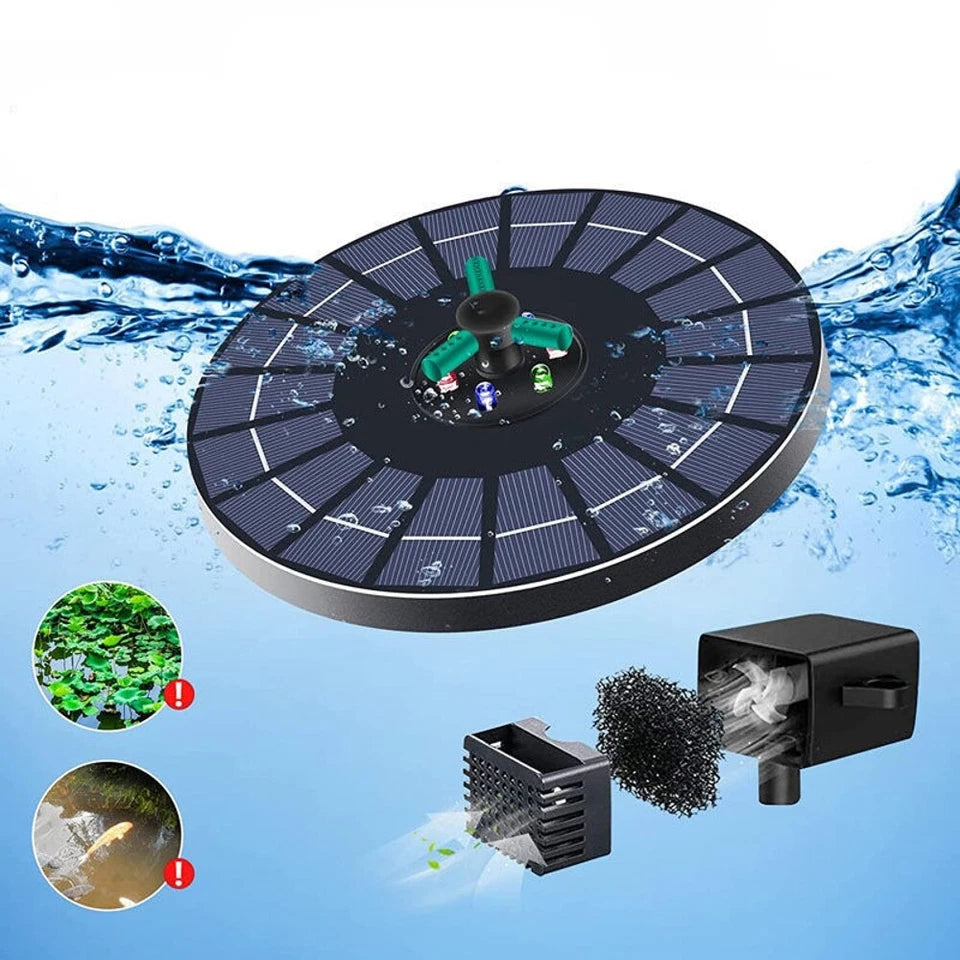 Portable Solar Pool Rotating Fountain With Light