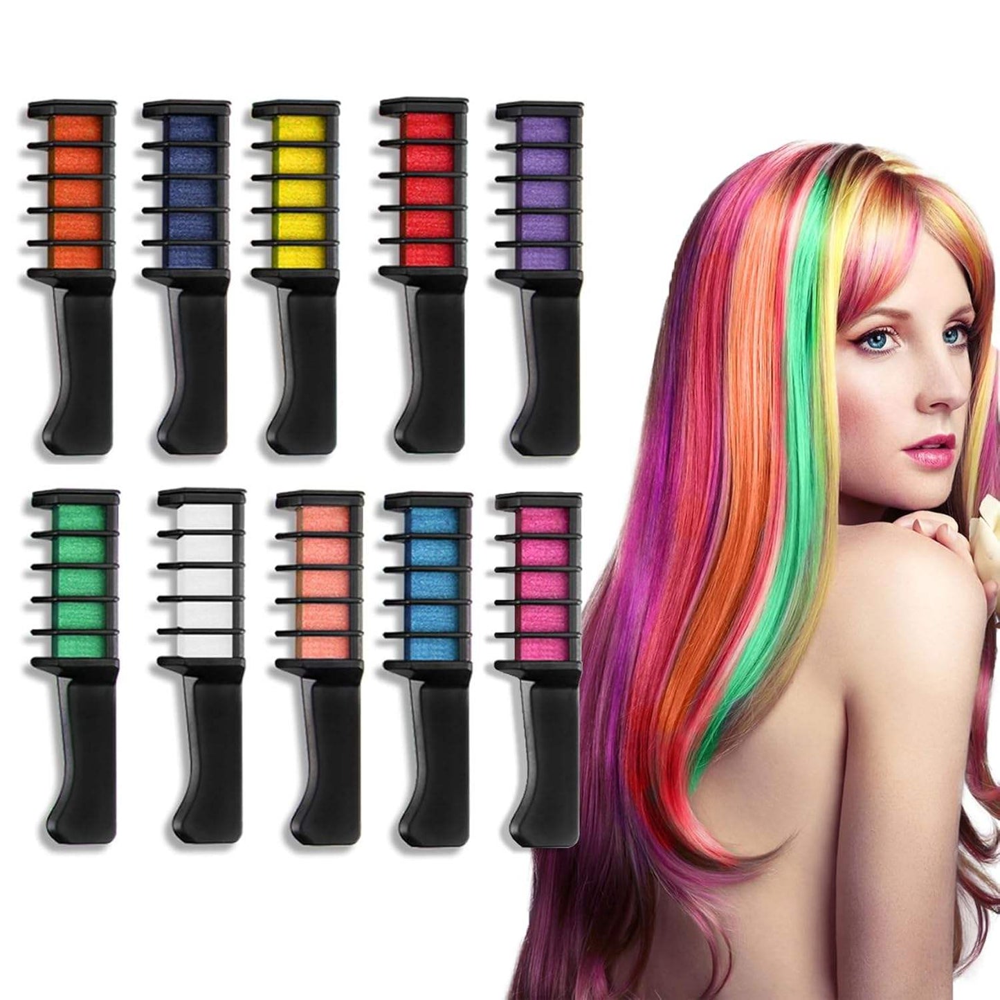 Washable 6 Colours Hair Chalk Comb Kit