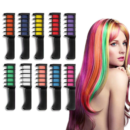 Washable 6 Colours Hair Chalk Comb Kit