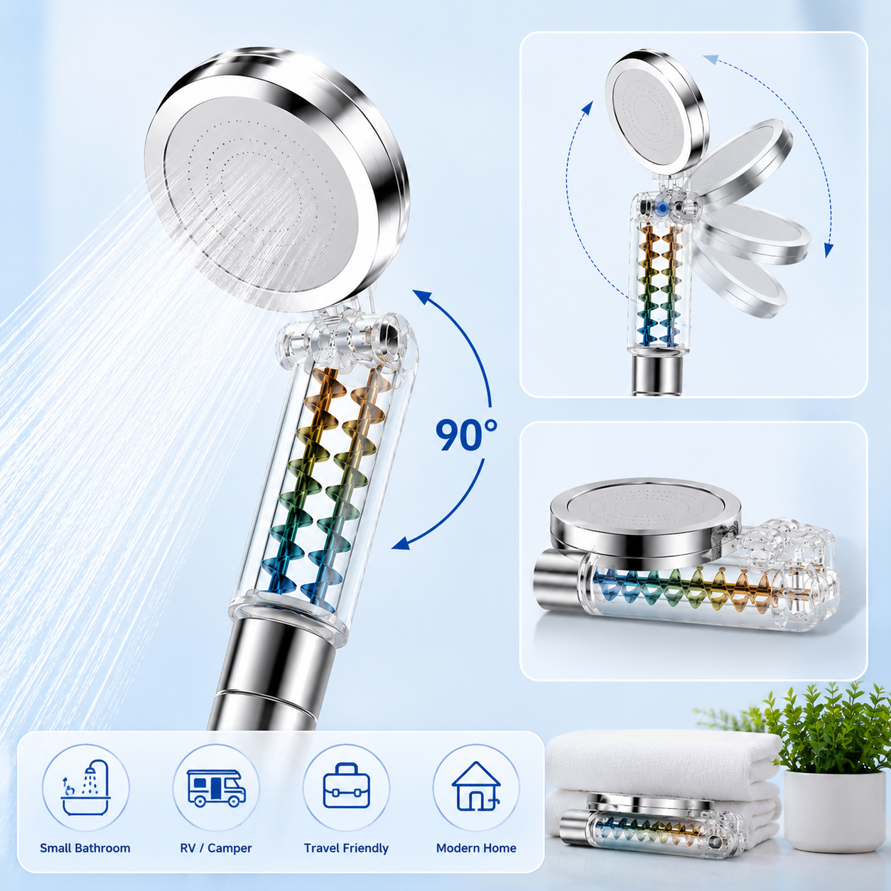 180° Rotating Shower Head