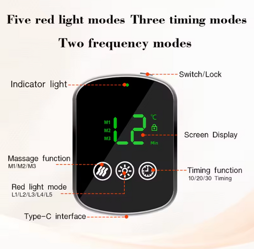 Rechargeable Massage Belt with Red Light Therapy