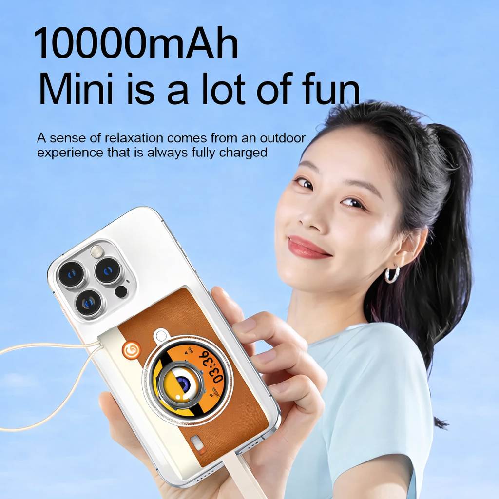 4-in-1 Fast Charging Power Bank with Built-in Cables & AI LED Display