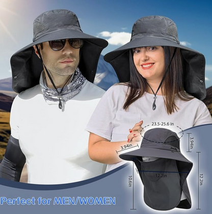 Outdoor Sun Hat Bucket Hat With Neck Flap