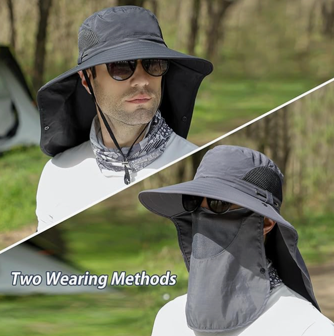 Outdoor Sun Hat Bucket Hat With Neck Flap